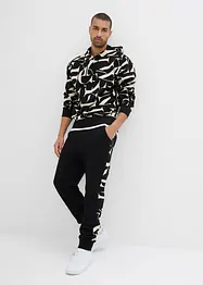 Pantalon de jogging avec empiècement, 100% coton, bonprix