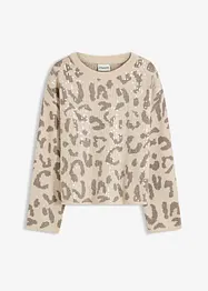 Pull oversize en jacquard à sequins, bonprix
