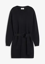 Robe courte en maille avec laine et ceinture, bonprix