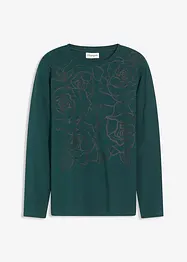 T-shirt manches longues avec roses imprimées, bonprix