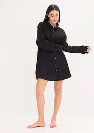 Chemise de nuit boutonnée en gaze de coton, oversize, bonprix