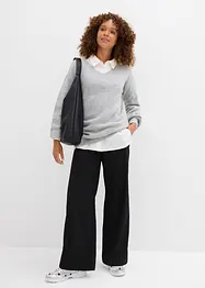 Pull en fine maille douce à manches ballon, bonprix