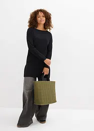 Pull long en coton recyclé majoritaire, bonprix