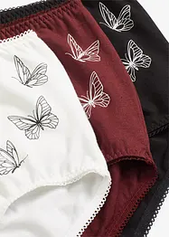 Lot de 3 slips taille haute en coton extensible, bonprix