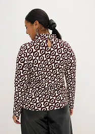 T-shirt manches longues texturé à col montant, bonprix