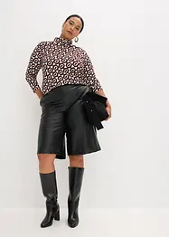 T-shirt manches longues texturé à col montant, bonprix