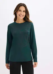 T-shirt manches longues avec roses imprimées, bonprix
