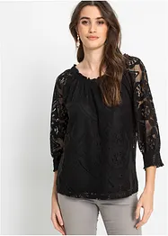 T-shirt manches longues en dentelle, bonprix
