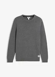 Pull en fine maille, coton recyclé majoritaire, bonprix