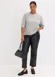 Pantalon enduit à taille élastiquée, bonprix