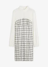 Robe courte en maille bouclette avec manches en mousseline, bonprix