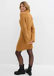 Robe courte en maille côtelée à col roulé, bonprix