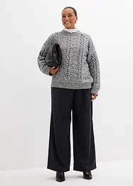 Pantalon large à pinces et fermeture croisée, bonprix