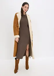 Robe pull longue avec fente, bonprix