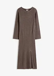 Robe pull longue avec fente, bonprix