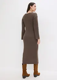 Robe pull longue avec fente, bonprix