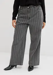 Jean large taille haute, effets destroy, bonprix