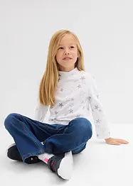 Lot de 2 T-shirts manches longues en coton extensible, bonprix