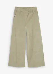 Pantalon en velours côtelé, taille haute élastiquée, bonprix