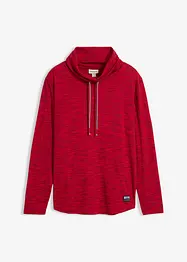 T-shirt manches longues à col châle, bonprix