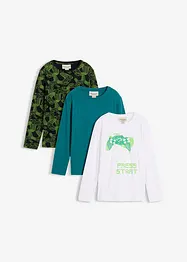 Lot de 3 T-shirts manches longues en coton doux et extensible, bonprix