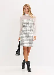 Robe courte en maille bouclette avec manches en mousseline, bonprix