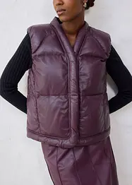 Doudoune sans manches en cuir d’agneau nappa, bonprix