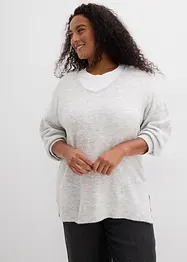 Pull long et oversize à fentes sur les côtés, bonprix