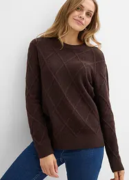 Pull oversize en maille torsadée, bonprix