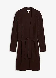 Long gilet en maille torsadée, bonprix