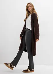 Long gilet en maille torsadée, bonprix