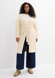 Long gilet en maille torsadée, bonprix