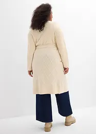 Long gilet en maille torsadée, bonprix