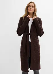 Long gilet en maille torsadée, bonprix