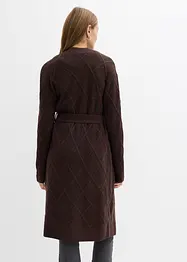 Long gilet en maille torsadée, bonprix