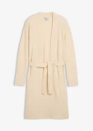 Long gilet en maille torsadée, bonprix