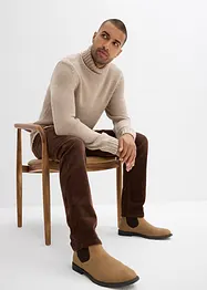 Pantalon droit en velours côtelé extensible aspect délavé, regular, bonprix