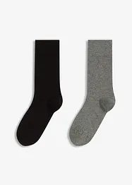 Lot de 2 paires de chaussettes en mélange coton et laine mérinos, bonprix