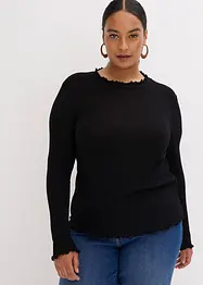 T-shirt côtelé en viscose majoritaire, bonprix