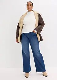 Pull côtelé en viscose mélangée fluide, bonprix