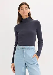 Pull côtelé en viscose mélangée fluide, bonprix