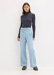 Pull côtelé en viscose mélangée fluide, bonprix