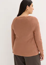 Pull fluide en maille côtelée, viscose majoritaire, bonprix