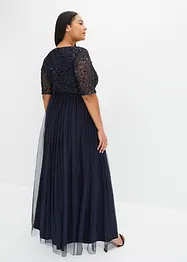 Robe de soirée en tulle avec haut brodé de sequins, bonprix