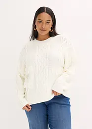 Pull oversize à franges, bonprix