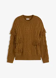 Pull oversize à franges, bonprix
