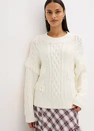 Pull oversize à franges, bonprix