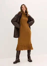 Robe en maille avec franges à la base, bonprix