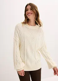 Pull oversize à motif torsadé, bonprix