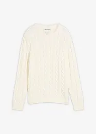 Pull en maille torsadée 100% coton, bonprix